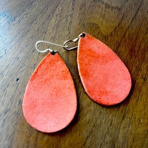 Nickel and Suede Small Teardrops